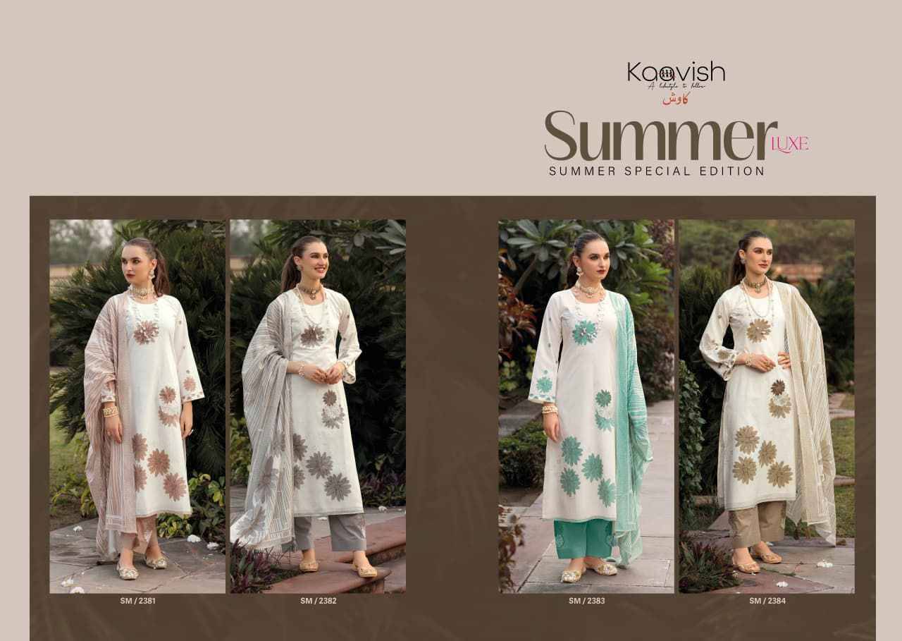 SUMMER-LUXE By Kaavish 2381 to 2384 Series Beautiful Festive Suits Stylish Colorful Fancy Casual Wear & Ethnic Wear PURE LWAN COTTON Print Dresses At Wholesale Price